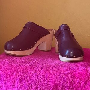 Gap- Navy Blue Leather Clogs